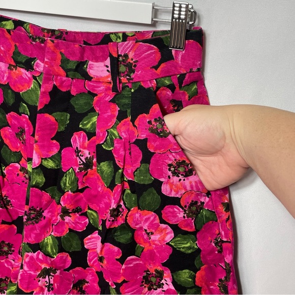 Zara Pink Floral High Waisted Pleated Bermuda Shorts Women's Size S - Picture 3 of 9